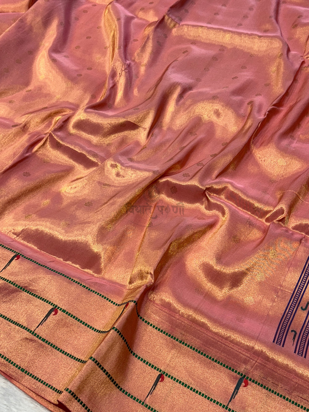 Powerloom Pure Silk Munia Paithani Saree – Tissue