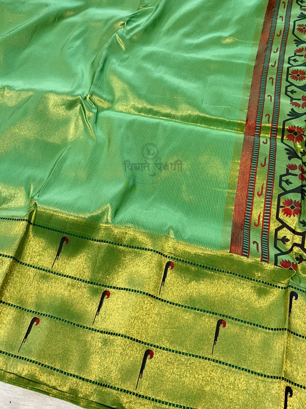 Powerloom Pure Silk Munia Paithani Saree – Stripes
