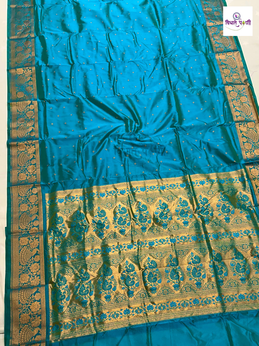 Kalanjali Soft Silk Paithani Saree - Turquoise