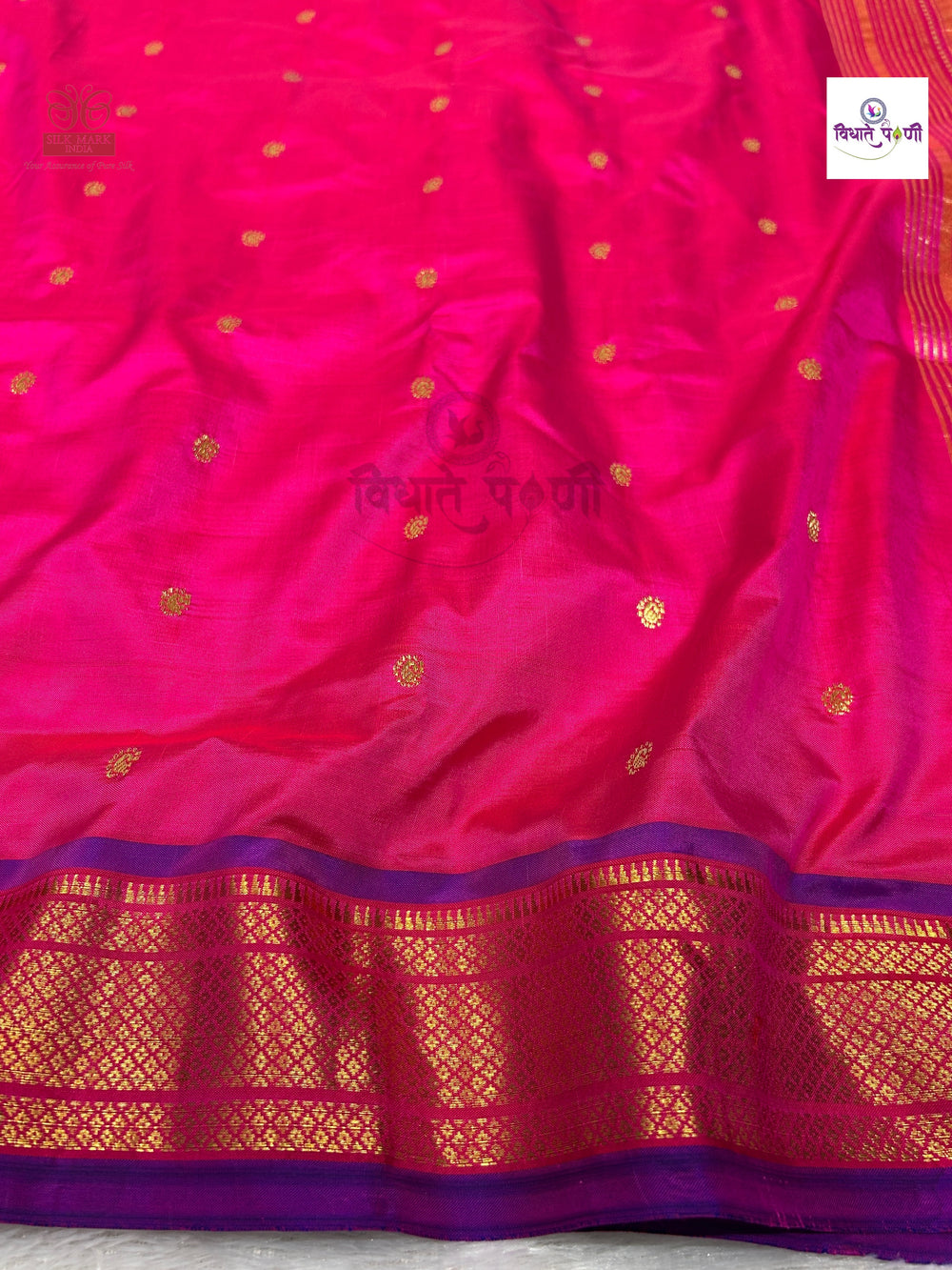 Vintage Handloom Pure Silk Asawali Paithani Saree - Pink
