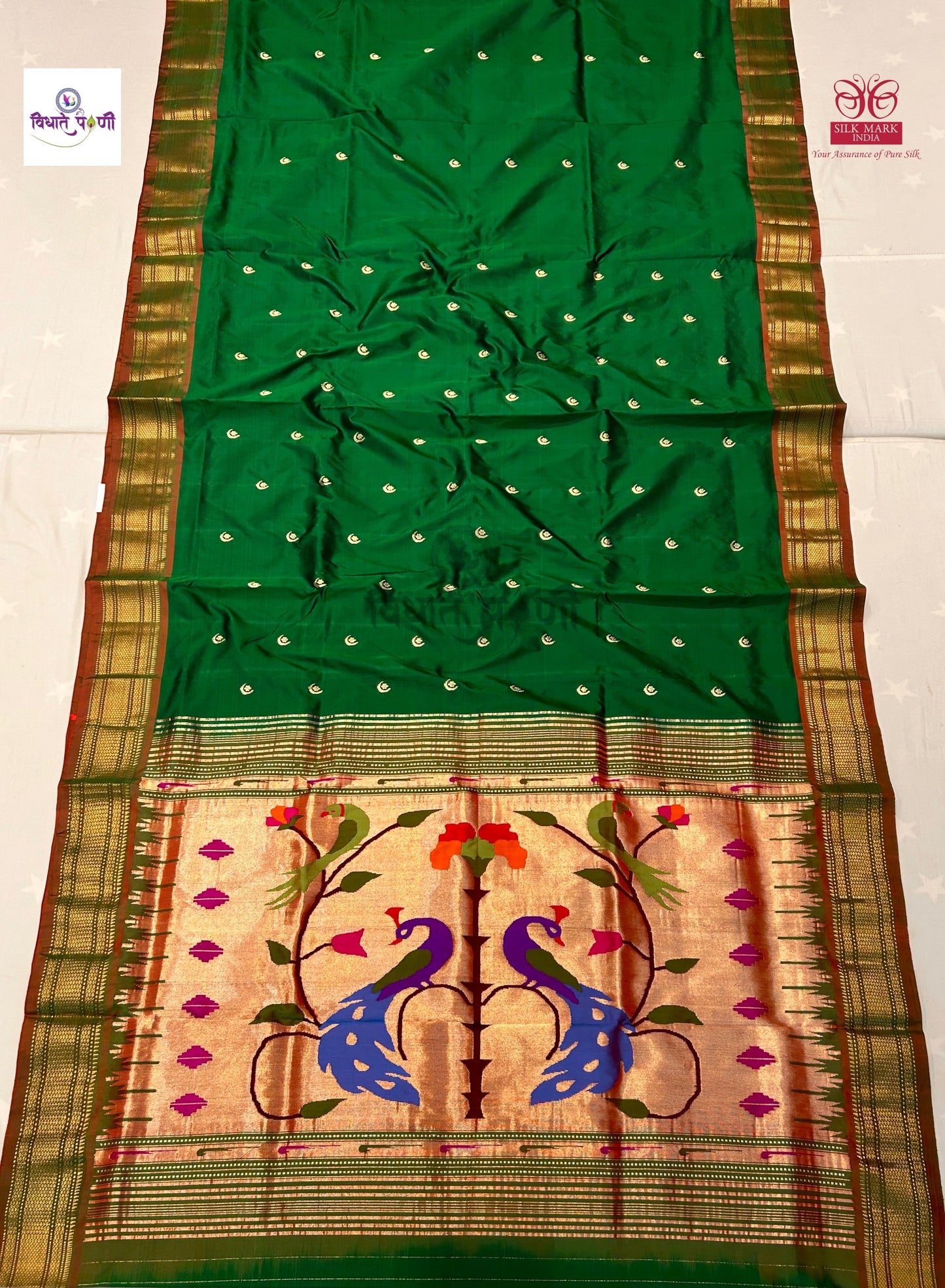 Handloom Pure Silk Chandrakor Butta Paithani Saree