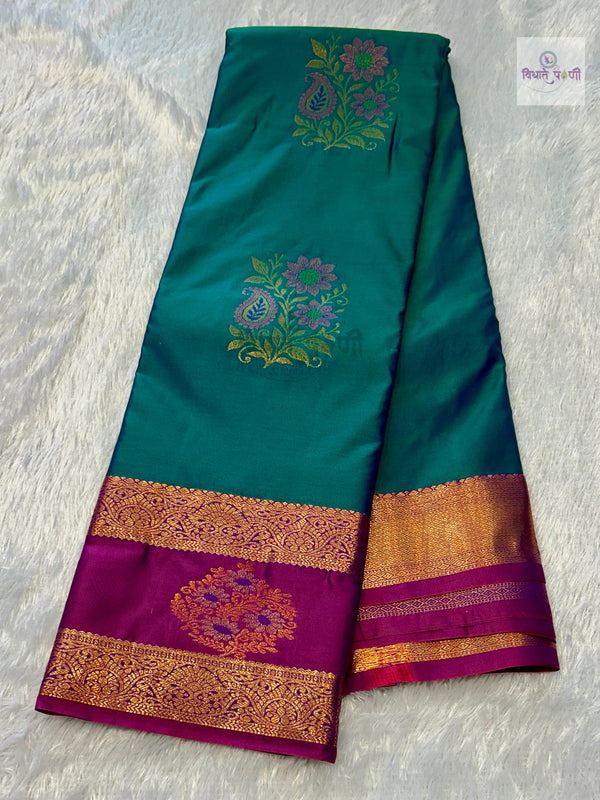 Gadhwal Semi Silk Saree — the full saree — Vidhate Paithani
