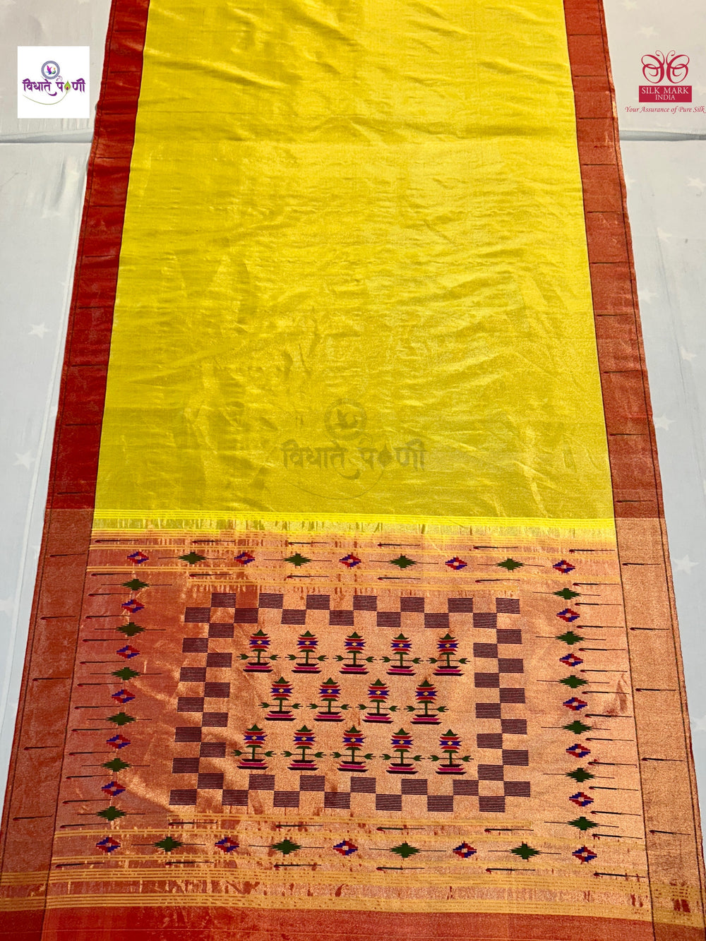 Handloom Pure Tissue Single Munia Paithani Saree - 2