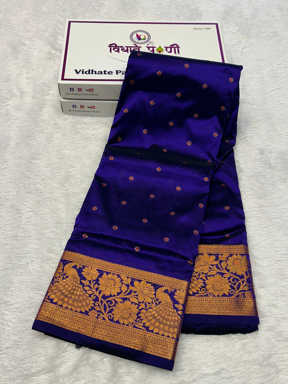 Kalanjali Soft Silk Paithani Saree - Blue
