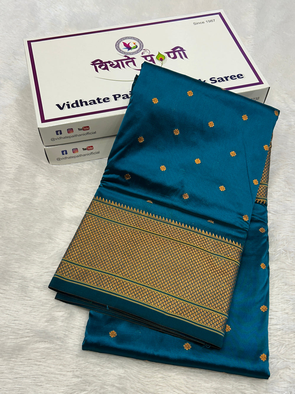 Kalanjali Soft Silk Paithani Saree - Deep Sulphate