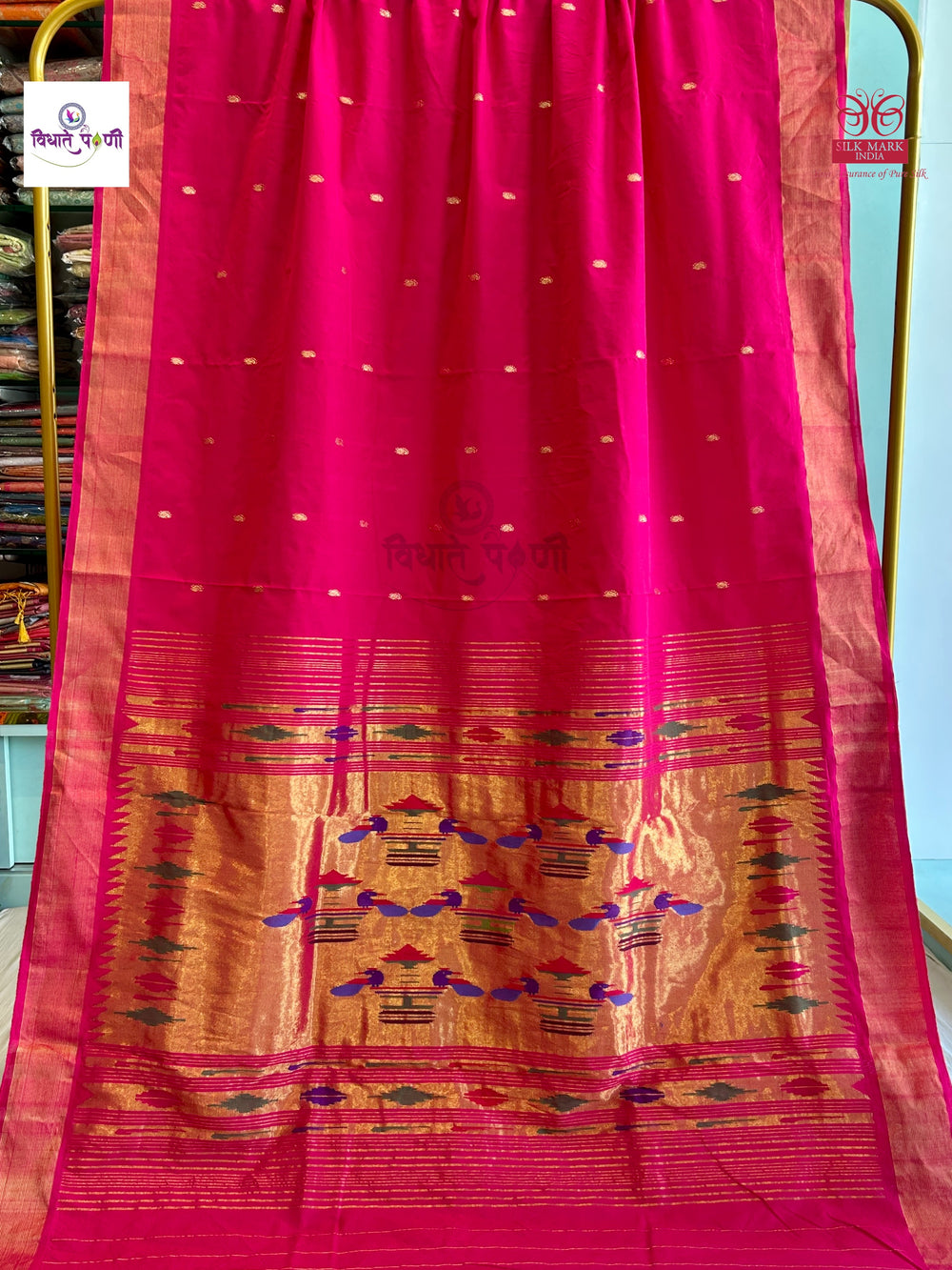 Handloom Pure Cotton Paithani Saree- Double Pallu