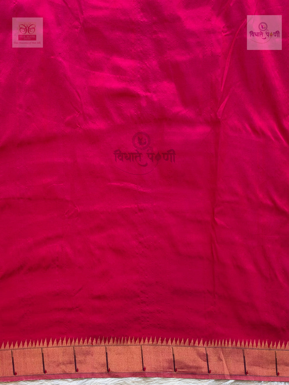 Handloom Pure Silk Half All Over Brocade Paithani Saree- Pink