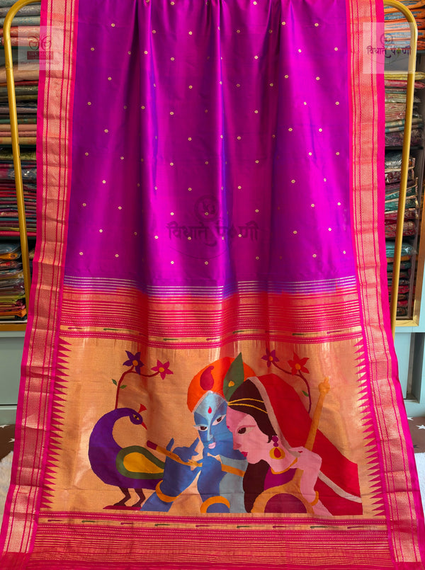 Handloom Pure Silk Designer Pallu Paithani Saree- Meera Krishna