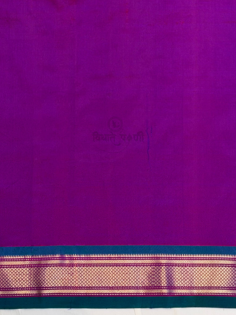 Handloom Pure Silk Single Pallu Paithani Saree- Purple