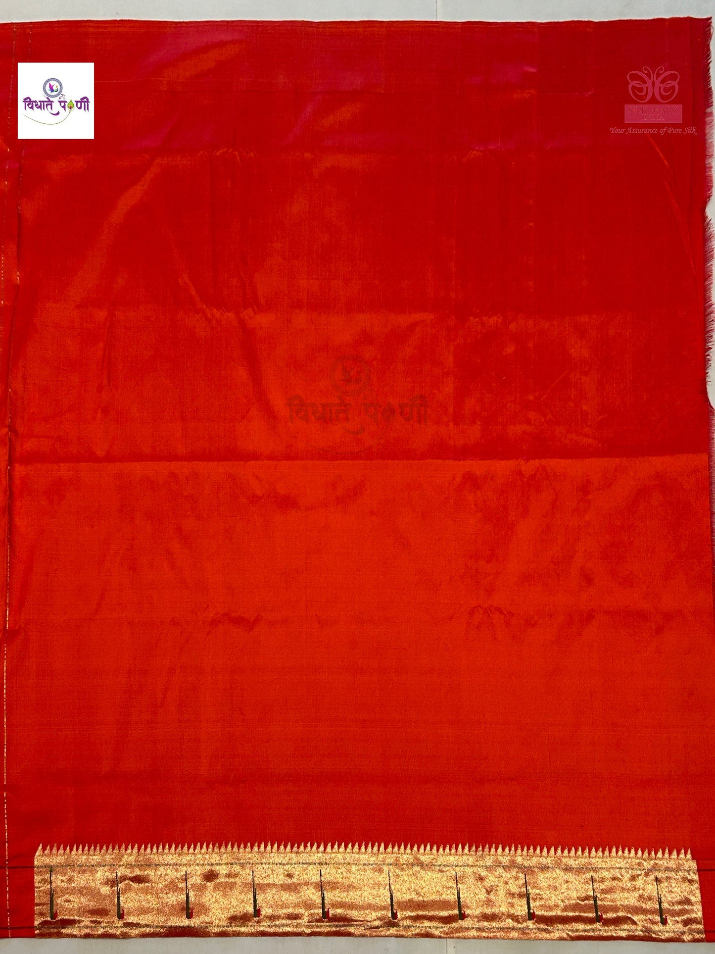 Handloom Pure Silk Single Munia Border Paithani Saree