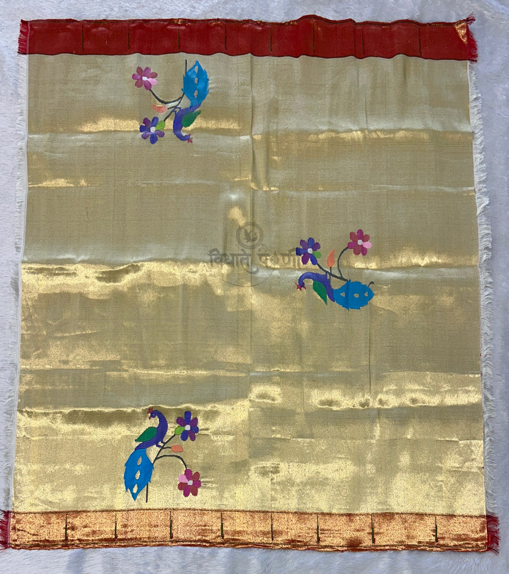 Handloom Pure Tissue Paithani Blouse Piece