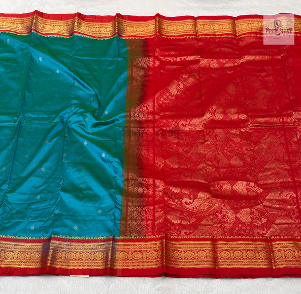 Kanjivaram Pure Silk Saree- Turquoise