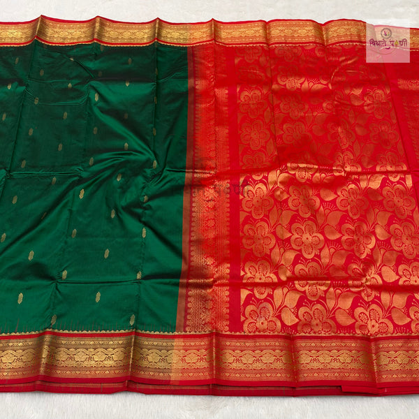 Kanjivaram Pure Silk Saree- Bottle Green