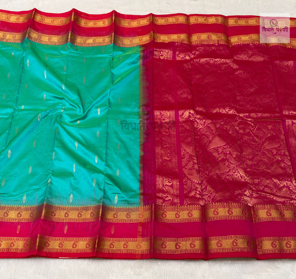 Kanjivaram Pure Silk Saree- Turquoise