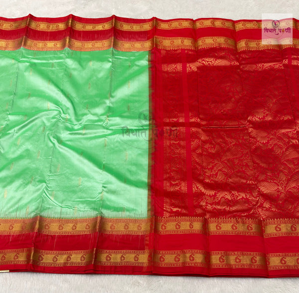 Kanjivaram Pure Silk Saree- Pastel Green