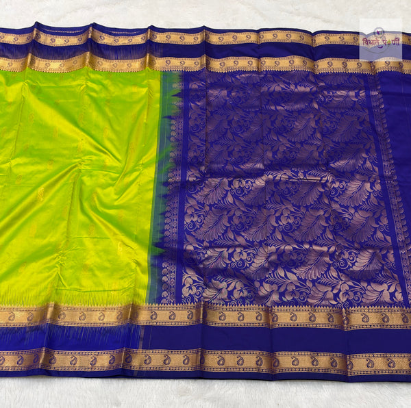 Kanjivaram Pure Silk Saree- Parrot Green