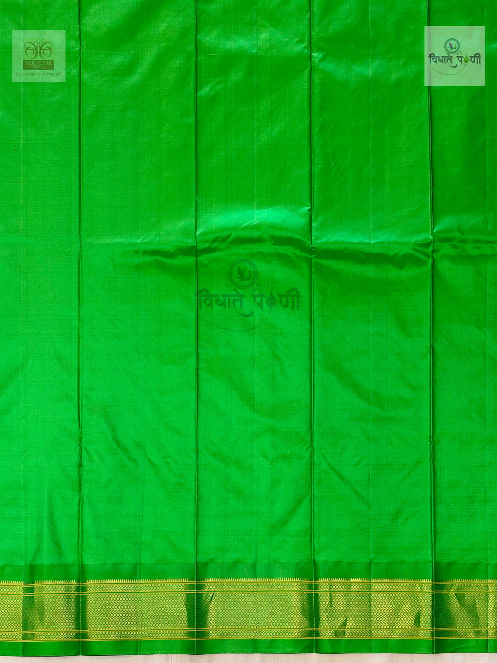 Handloom Pure Silk Kalanjali Paithani Saree- Sea Green — blouse piece — Vidhate Paithani, Yeola