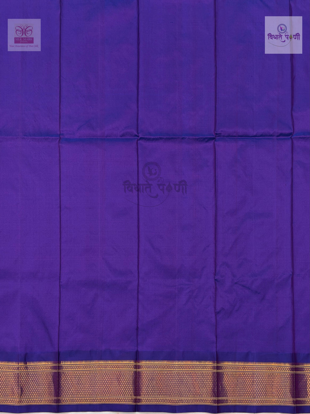 Handloom Pure Silk Kalanjali Paithani Saree- Purple — blouse piece — Vidhate Paithani, Yeola