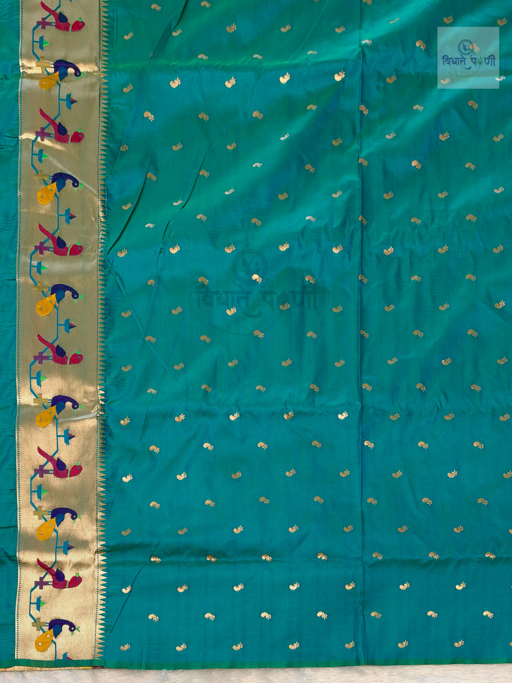 Brocade Soft Silk Paithani Saree- Turquoise