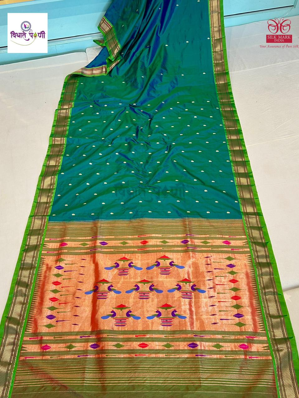 Handloom Pure Silk Double Pallu Paithani Saree