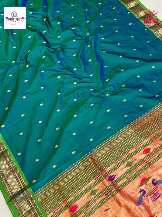 Handloom Pure Silk Double Pallu Paithani Saree