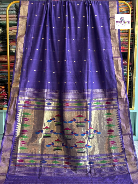 Handloom Pure Cotton Paithani Saree- Double Pallu
