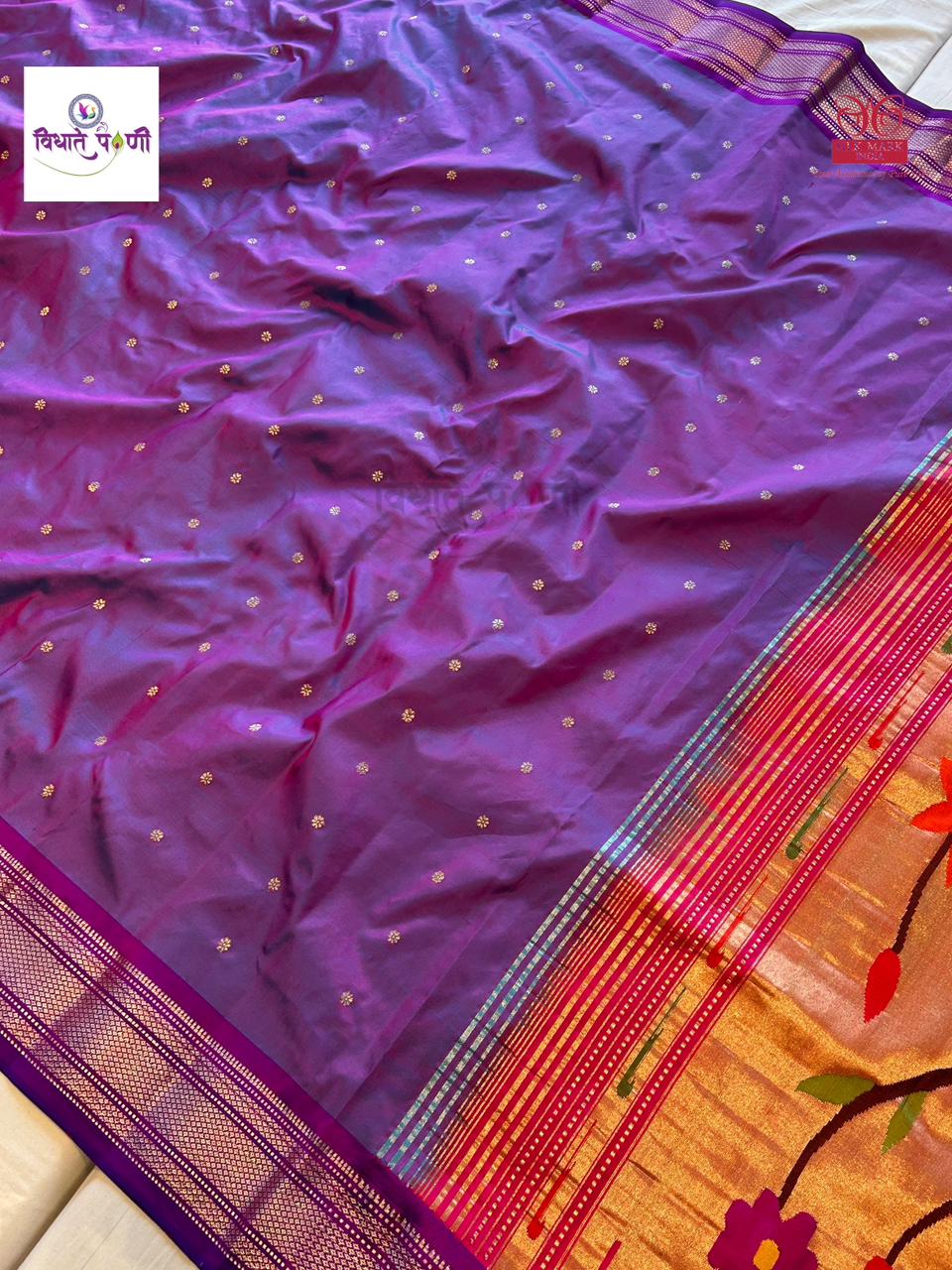 Handloom Pure Silk Paithani Saree - Designer Pallu - 11