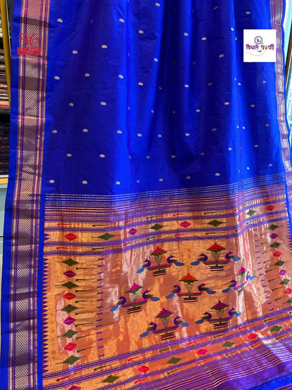 Handloom Pure Silk Double Pallu Paithani Saree