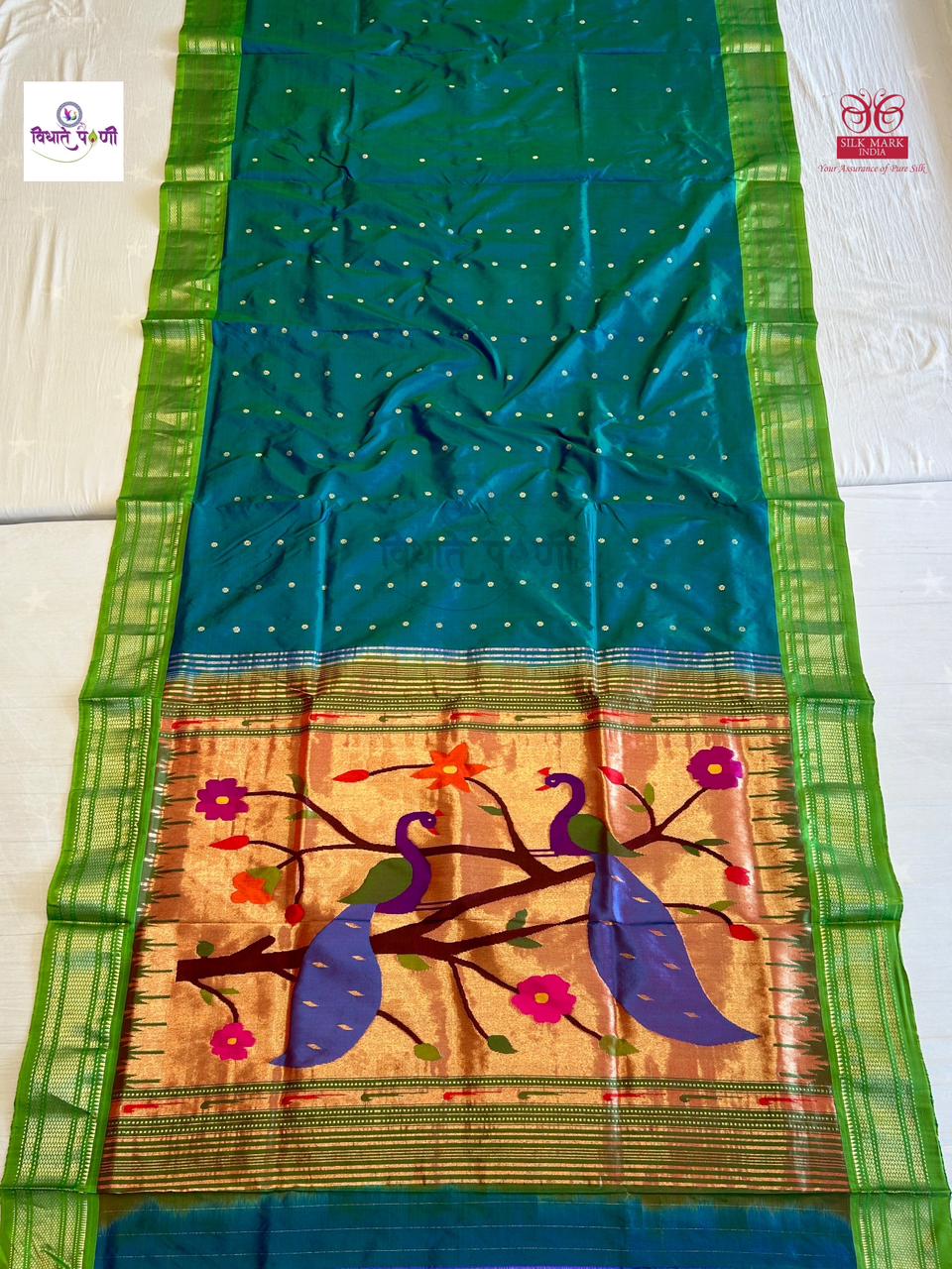 Handloom Pure Silk Paithani Saree - Designer Pallu - 10