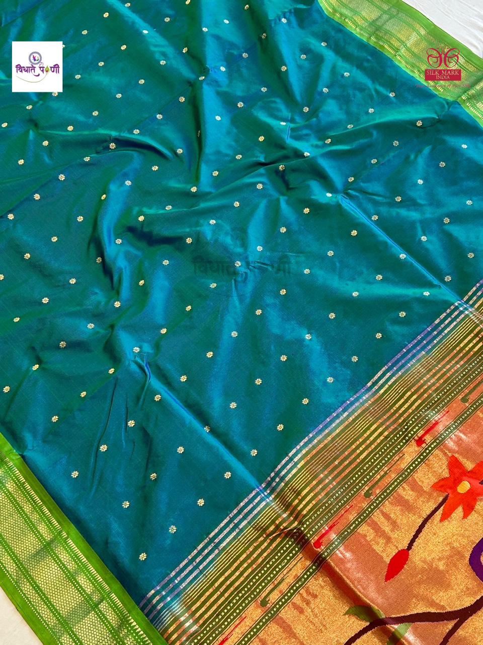Handloom Pure Silk Paithani Saree - Designer Pallu - 10