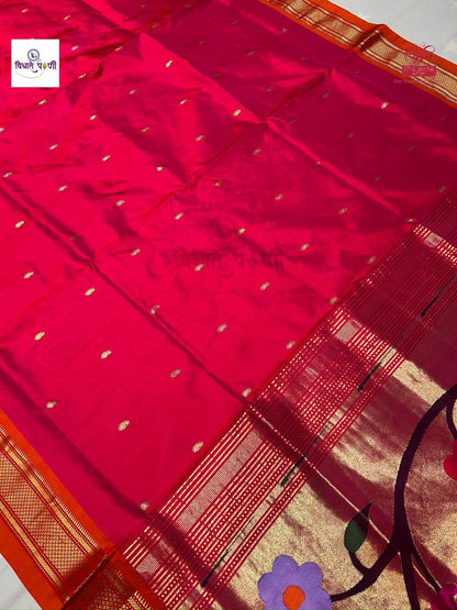 Handloom Pure Silk Paithani Saree- Designer Pallu