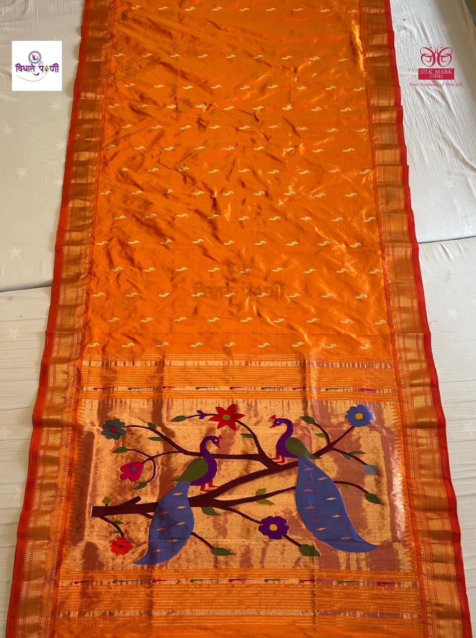 Handloom Pure Silk Paithani Saree - Designer Pallu - 2