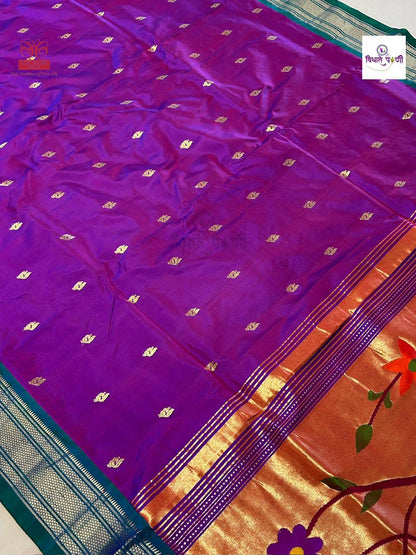 Handloom Pure Silk Paithani Saree- Designer Pallu