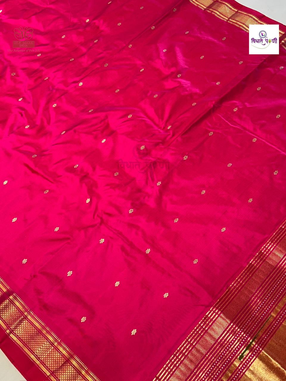 Handloom Pure Silk Paithani Saree - Designer Pallu - 9