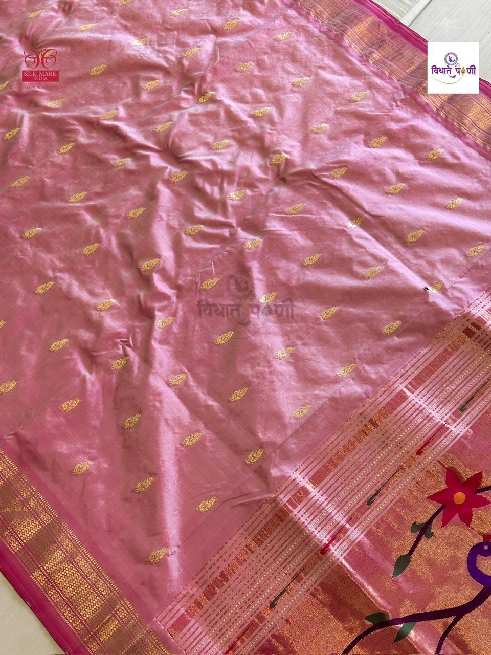 Handloom Pure Silk Paithani Saree - Designer Pallu - 6