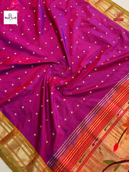 Handloom Pure Silk Paithani Saree- Designer Pallu
