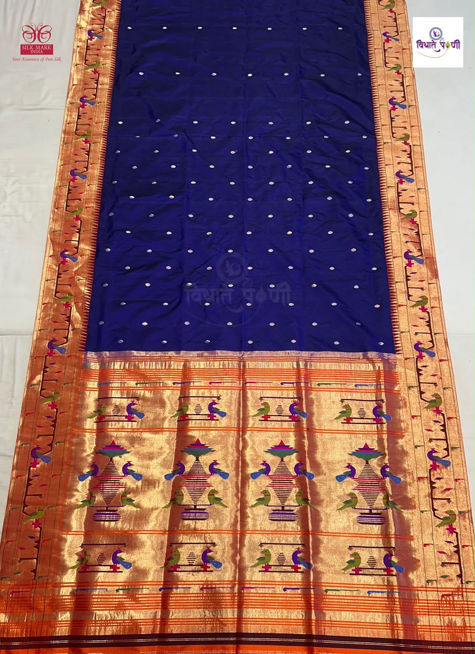 Handloom Pure Silk Paithani Saree - Brocade Border - 5