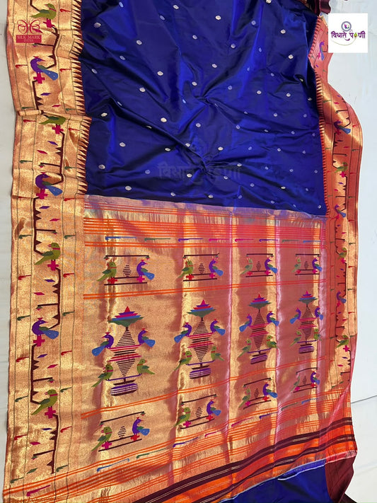 Handloom Pure Silk Paithani Saree- Brocade Border