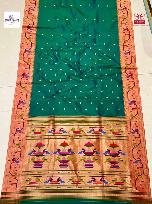 Handloom Pure Silk Paithani Saree- Brocade Border