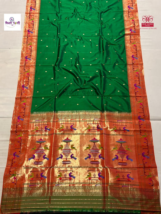 Handloom Pure Silk Paithani Saree- Brocade Border